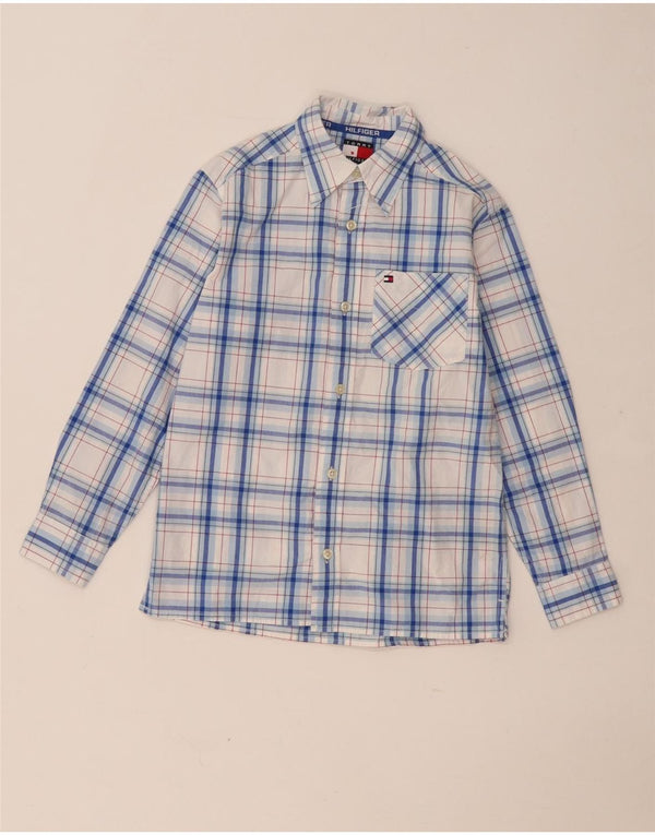 Tommy Hilfiger Boys Shirt 7-8 Years XS Blue Check Cotton