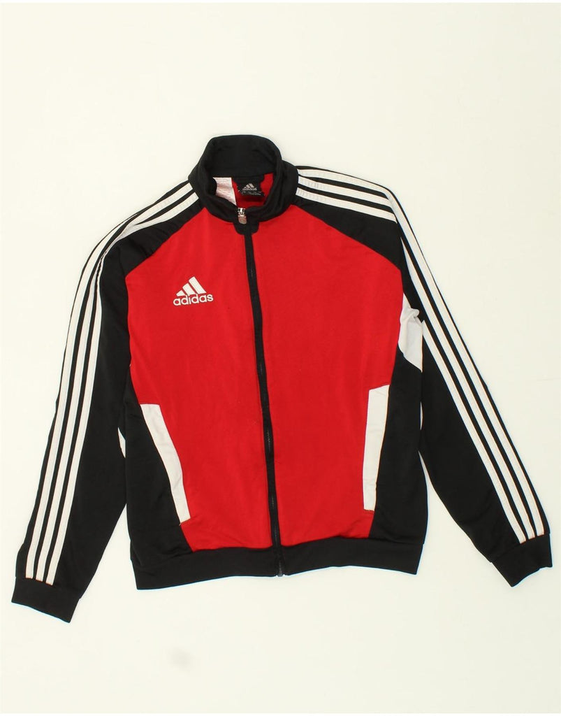 ADIDAS Boys Tracksuit Top Jacket 13-14 Years Red Colourblock Polyester | Vintage Adidas | Thrift | Second-Hand Adidas | Used Clothing | Messina Hembry 