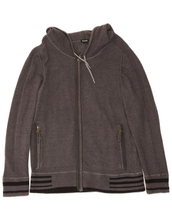 Dolce & Gabbana Womens Zip Hoodie Sweater UK 14 Large Grey Cotton