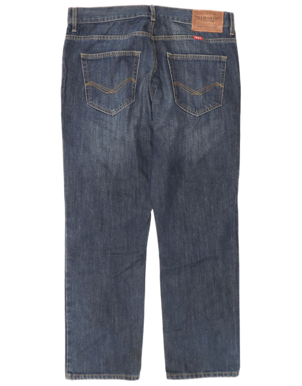Hero By John Medoox Mens Straight Jeans W36 L30 Blue Cotton