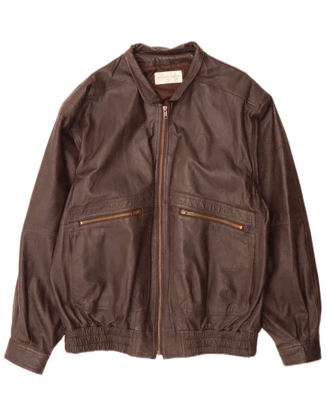 Vintage Mens Leather Jacket UK 40 Large Brown
