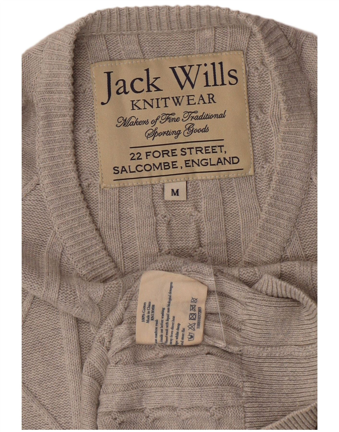 Jack Wills Mens Crew Neck Jumper Sweater Medium Grey Cotton Classic