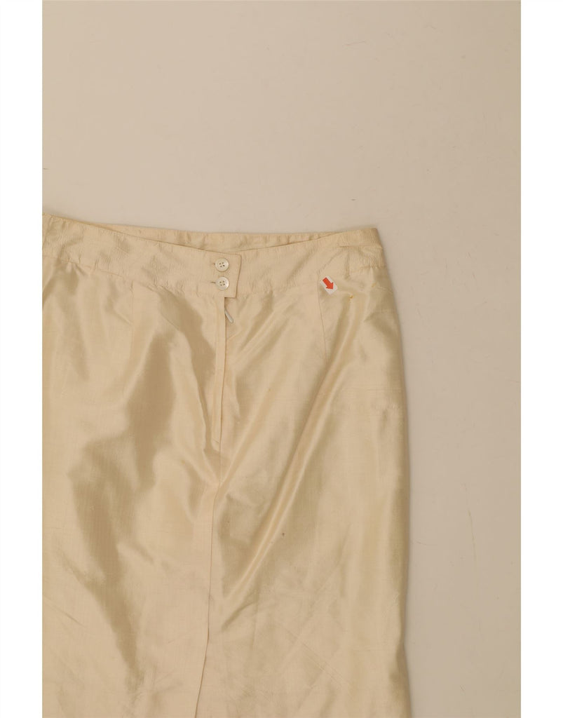 MONDI Womens Straight Skirt IT 42 Medium W30 Off White Silk Vintage Mondi and Second-Hand Mondi from Messina Hembry 