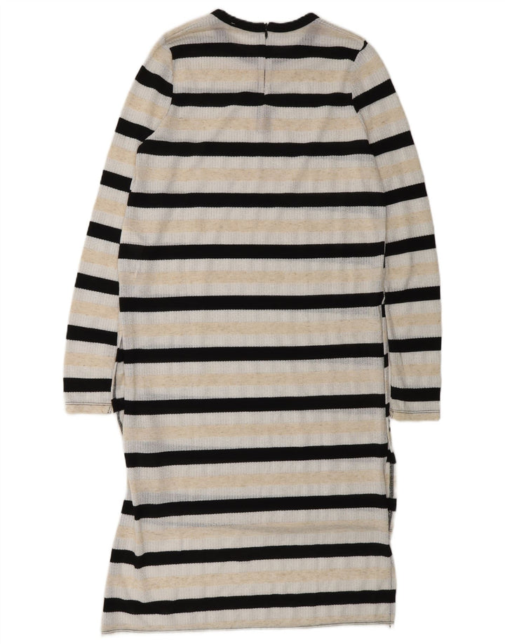 ZARA Womens Long Sleeve Jumper Dress UK 14 Medium Multicoloured Striped