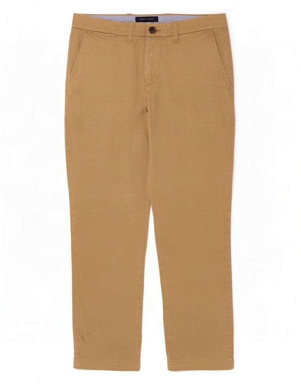 Tommy Hilfiger Mens Slim Fit Chino Trousers W30 L28 Beige Cotton