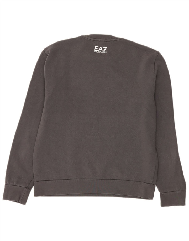 Emporio Armani Mens Graphic Sweatshirt Jumper Medium Grey Cotton