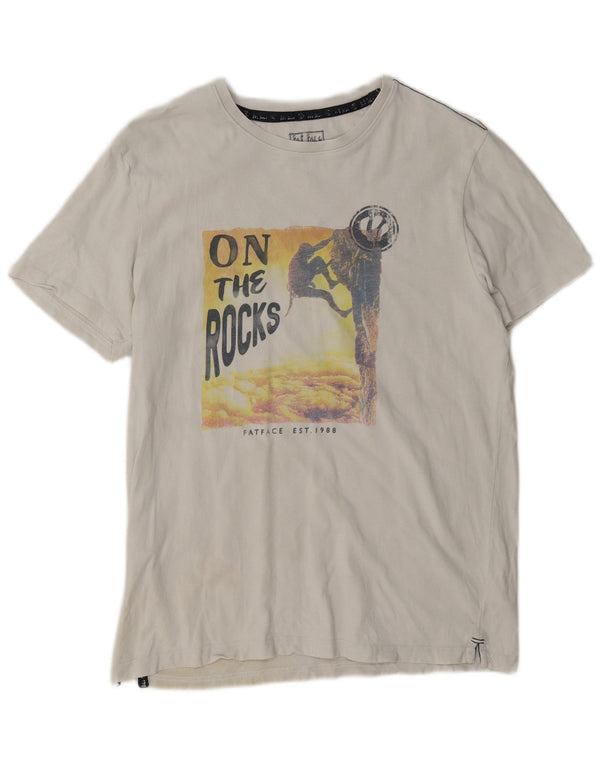 Fat Face Mens Graphic T-Shirt Top Medium White Cotton