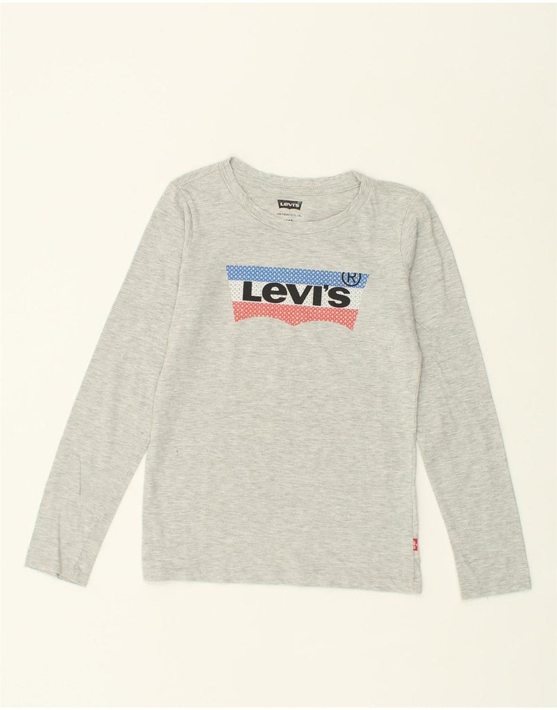 LEVI'S Girls Graphic Top Long Sleeve 13-14 Years Grey | Vintage Levi's | Thrift | Second-Hand Levi's | Used Clothing | Messina Hembry 