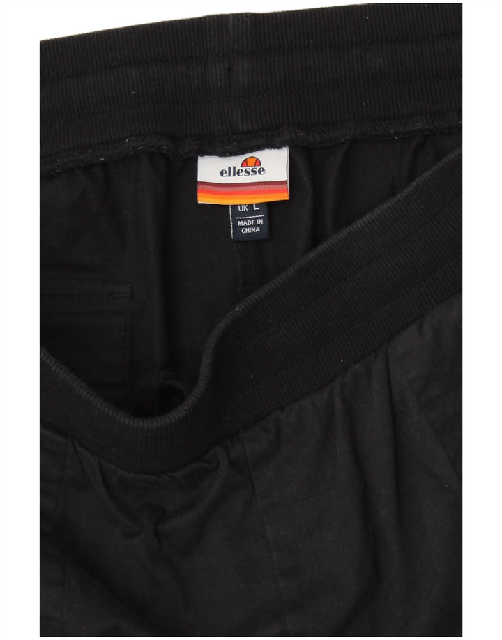 ELLESSE Womens Graphic Tracksuit Trousers Joggers UK 16 Large  Black