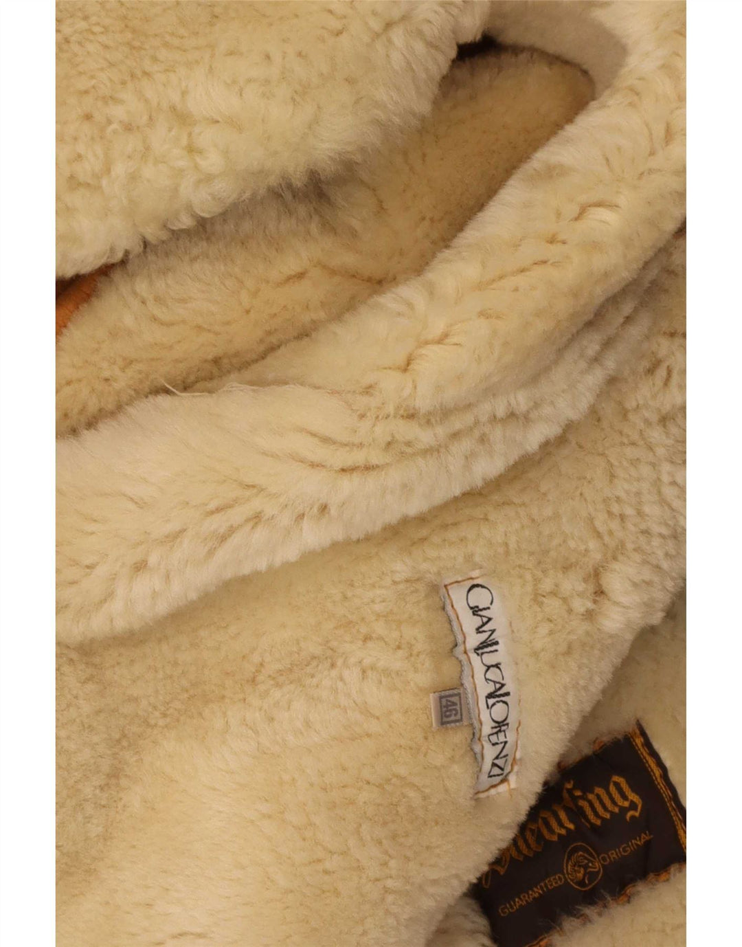 Gianluca Lorenzi Womens Oversized Shearling Jacket IT 46 Large Beige