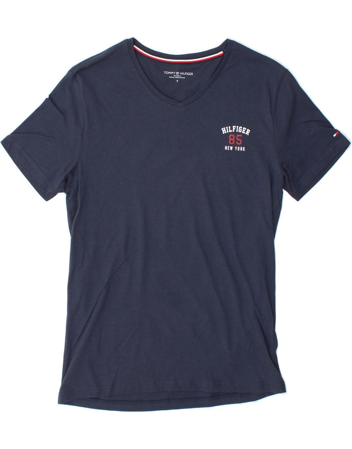 TOMMY HILFIGER Mens T-Shirt Top Small Navy Blue Cotton Vintage Tommy Hilfiger and Second-Hand Tommy Hilfiger from Messina Hembry 