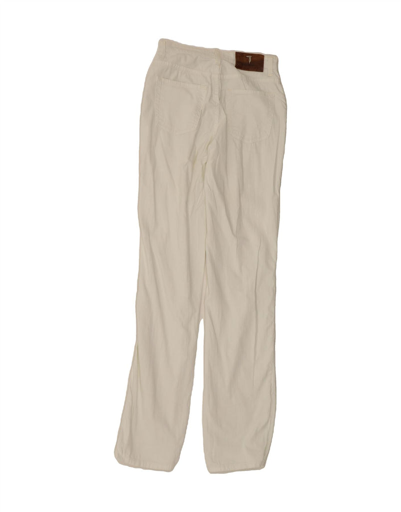 TRUSSARDI Womens Straight Jeans W25 L34 White Cotton Vintage Trussardi and Second-Hand Trussardi from Messina Hembry 