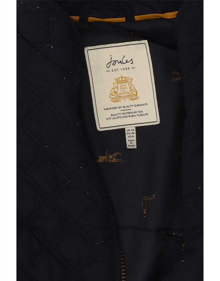 Joules Womens Quilted Gilet UK 10 Small Navy Blue Polyester
