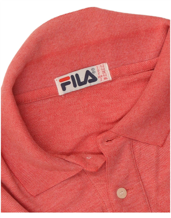 FILA Mens Polo Shirt IT 52 Large Red Flecked