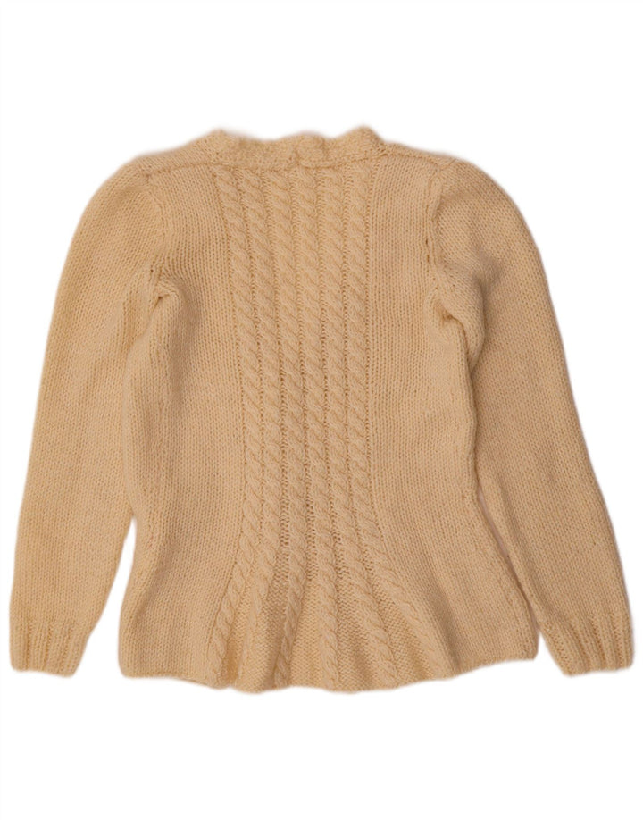 Vintage Womens Cardigan Sweater UK 12 Medium Beige