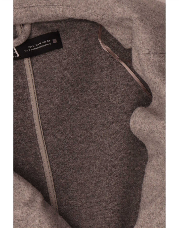 Zara Womens Blazer Jacket UK 14 Medium Grey Polyester