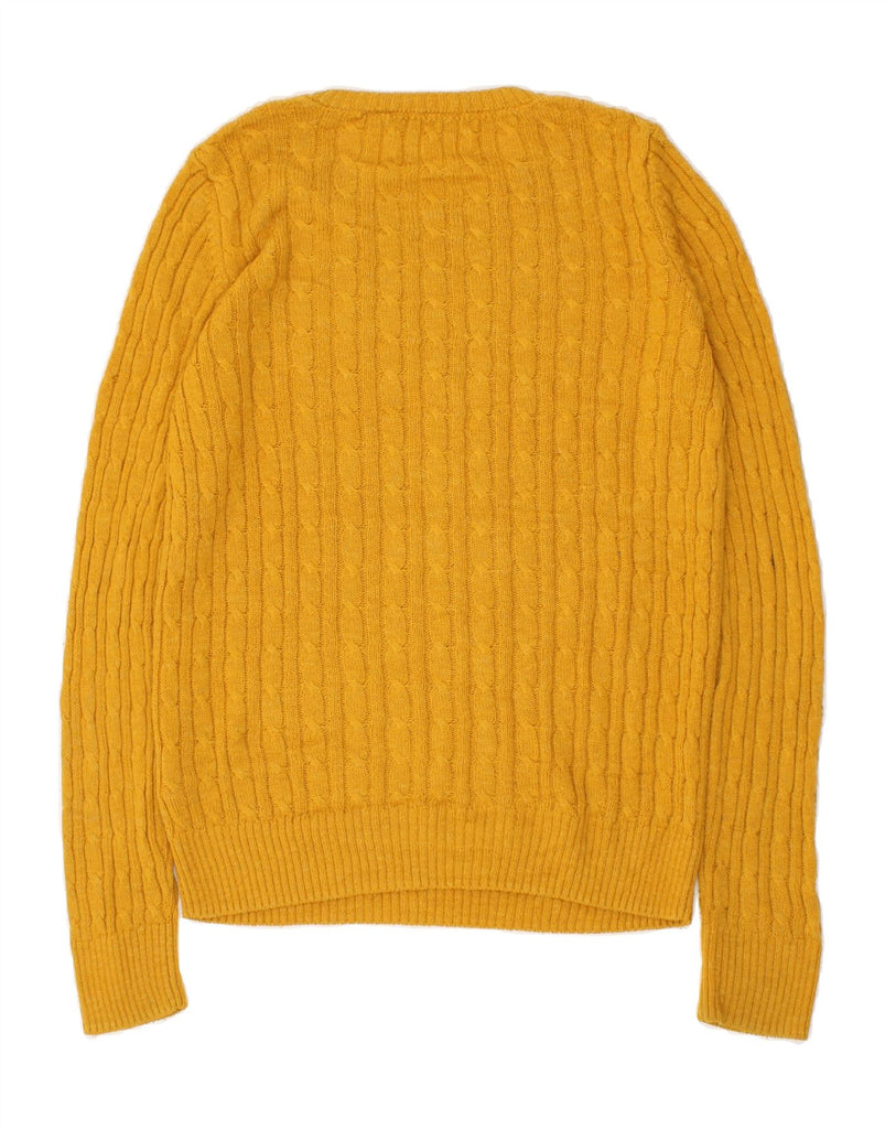 SUPERDRY Womens Crew Neck Jumper Sweater UK 12 Medium Yellow Acrylic | Vintage Superdry | Thrift | Second-Hand Superdry | Used Clothing | Messina Hembry 