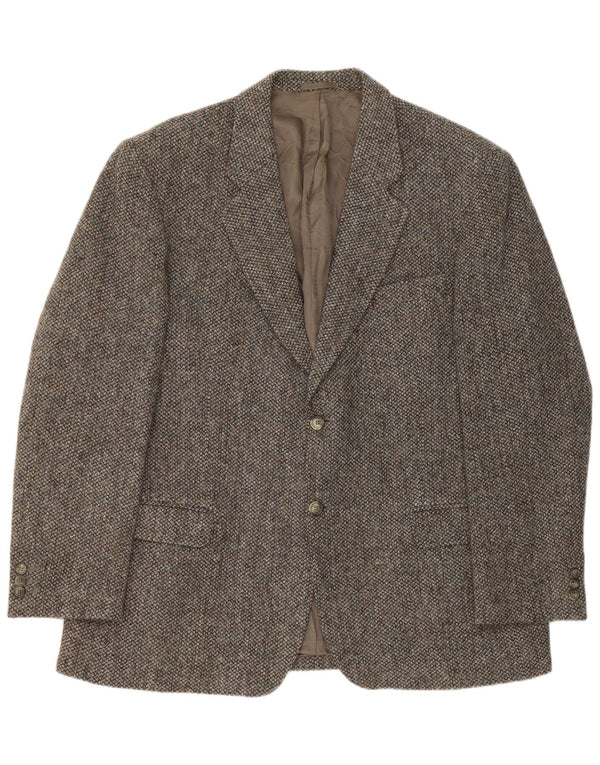 Harris Tweed Mens Blazer Jacket UK 44 2XL Grey New Wool