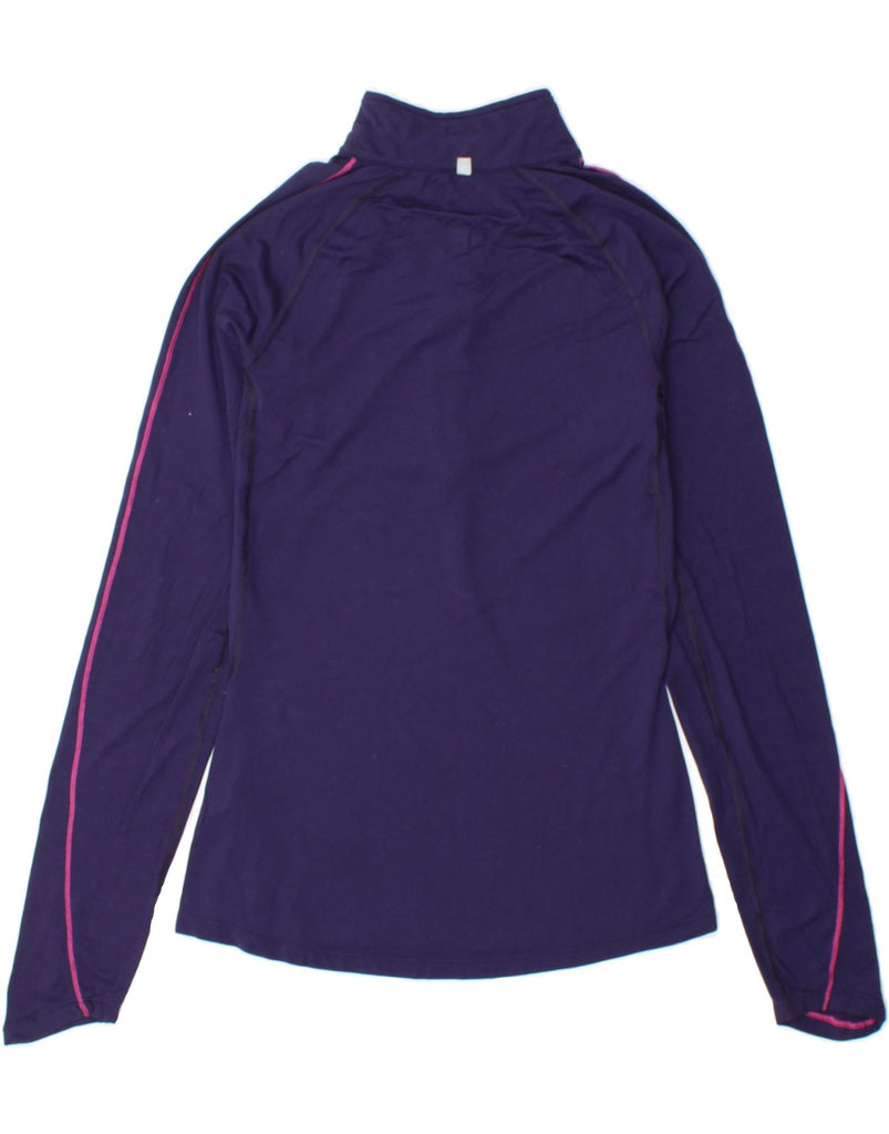 NIKE Womens Dri Fit Zip Neck Pullover Tracksuit Top UK 6 XS Navy Blue Vintage Nike and Second-Hand Nike from Messina Hembry 