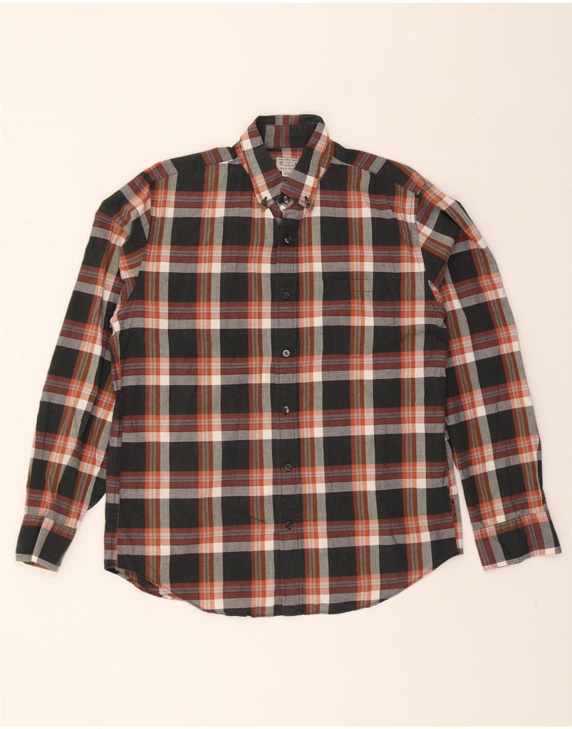 J. CREW Mens Tailored Shirt Medium Grey Check Cotton Vintage J. Crew and Second-Hand J. Crew from Messina Hembry 