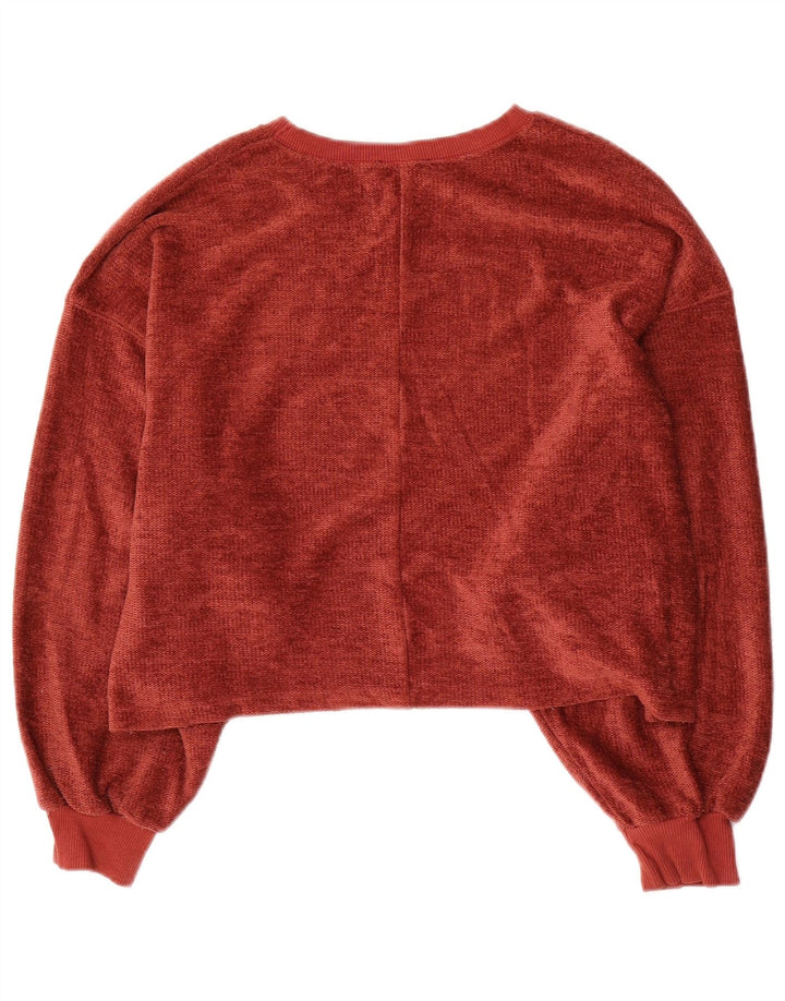 Zara Womens Oversized Boat Neck Jumper Sweater UK 10 Small Red Polyester