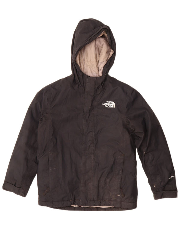 The North Face Boys Hooded Padded Jacket 7-8 Years Small Black Polyester
