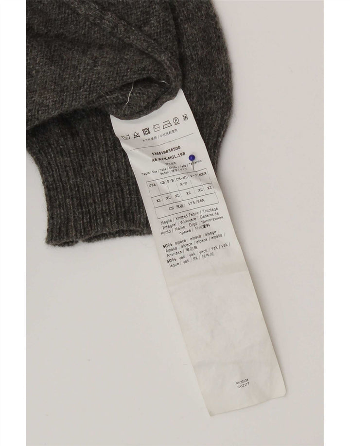 Max Mara Womens Weekend Roll Neck Jumper Sweater UK 18 XL Grey Alpaca Wool