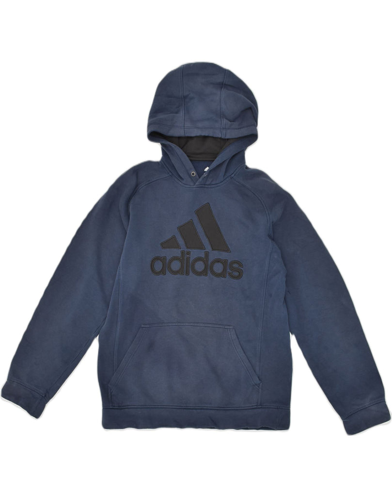 ADIDAS Mens Graphic Hoodie Jumper Small Blue Cotton | Vintage Adidas | Thrift | Second-Hand Adidas | Used Clothing | Messina Hembry 