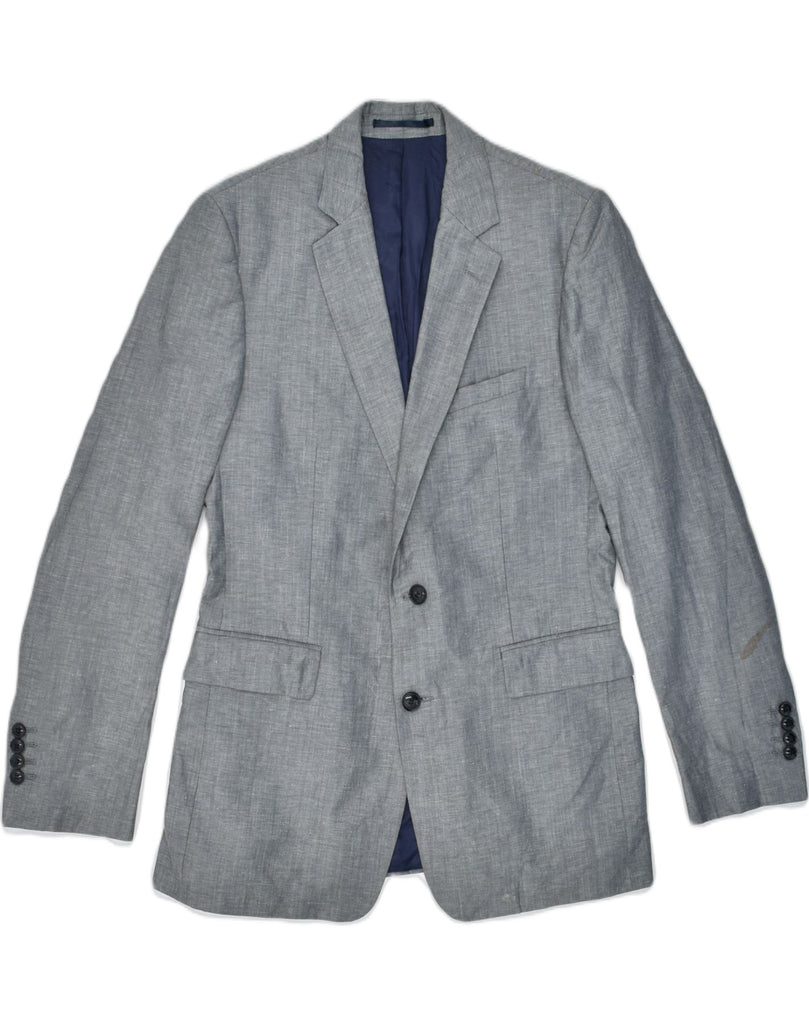 REISS Mens 2 Button Blazer Jacket UK 38 Medium Grey Wool | Vintage | Thrift | Second-Hand | Used Clothing | Messina Hembry 