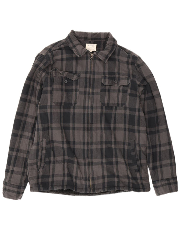 Mountain Warehouse Mens Lumberjack Flannel Shirt Large Grey Check Cotton