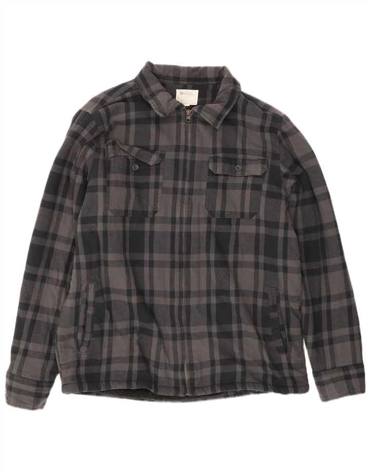 Mountain Warehouse Mens Lumberjack Flannel Shirt Large Grey Check Cotton