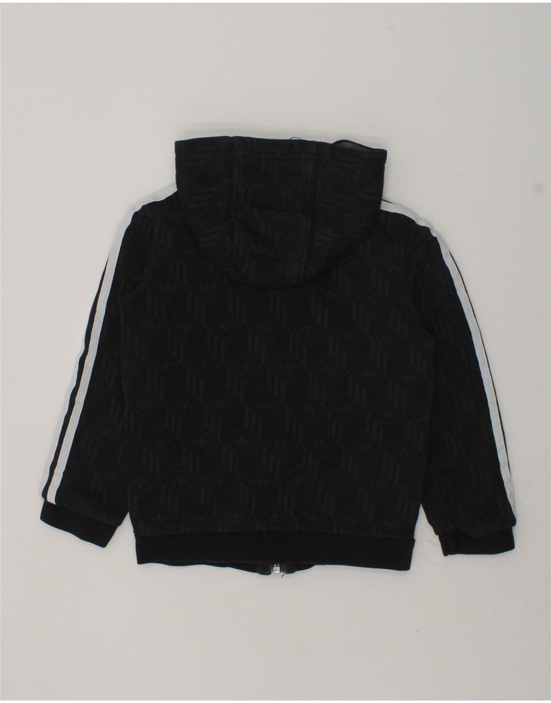 ADIDAS Baby Boys Zip Hoodie Sweater 18-24 Months Black Geometric Cotton | Vintage Adidas | Thrift | Second-Hand Adidas | Used Clothing | Messina Hembry 