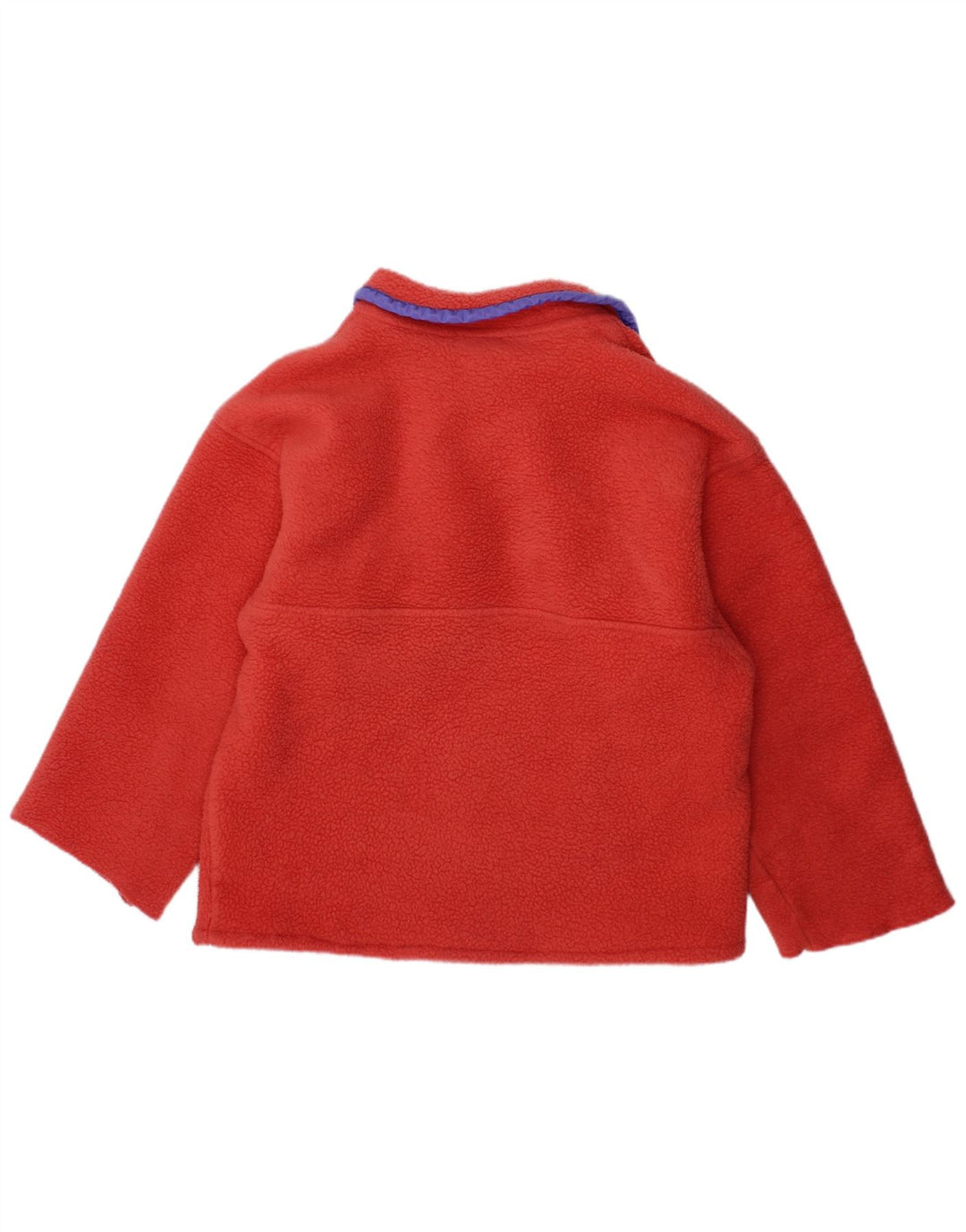 PATAGONIA Girls Button Neck Fleece Jumper 7-8 Years Orange Polyester