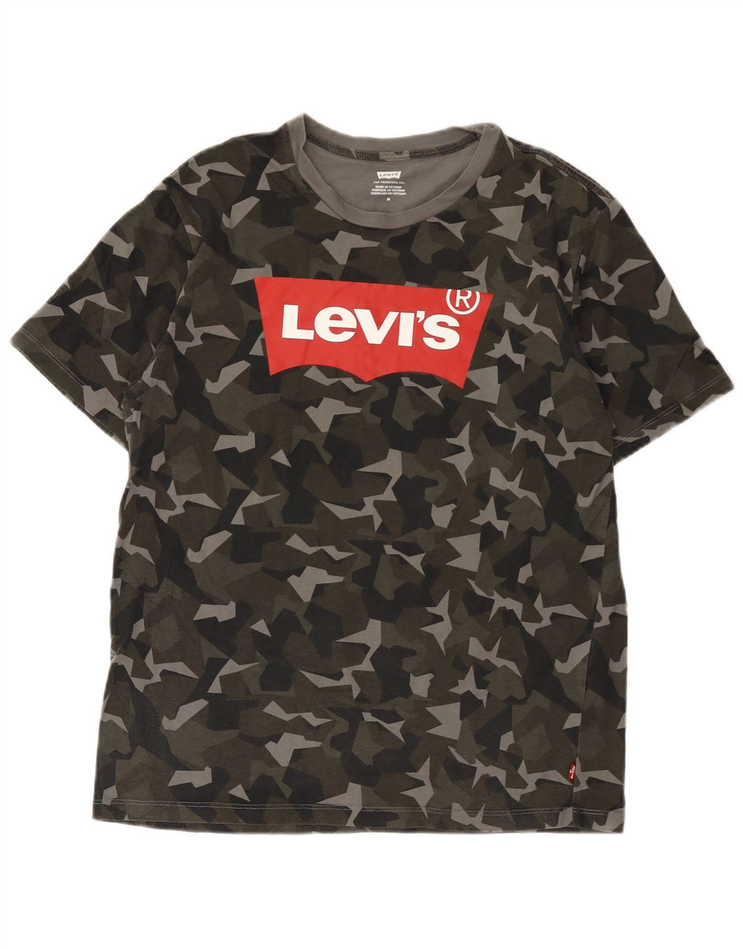 Levi's Mens Graphic T-Shirt Top Medium Khaki Camouflage