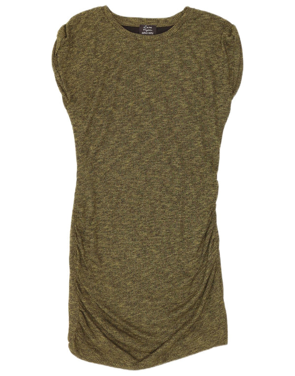Zara Womens Trafaluc Bodycon Dress UK 10 Small Green Flecked Polyester