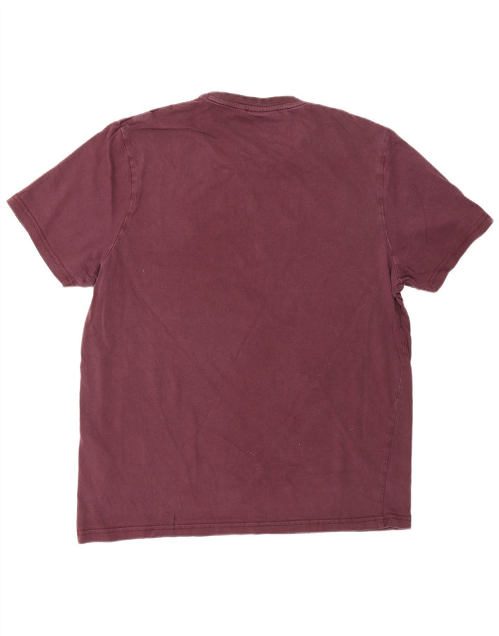LYLE & SCOTT Mens T-Shirt Top Large Burgundy Cotton