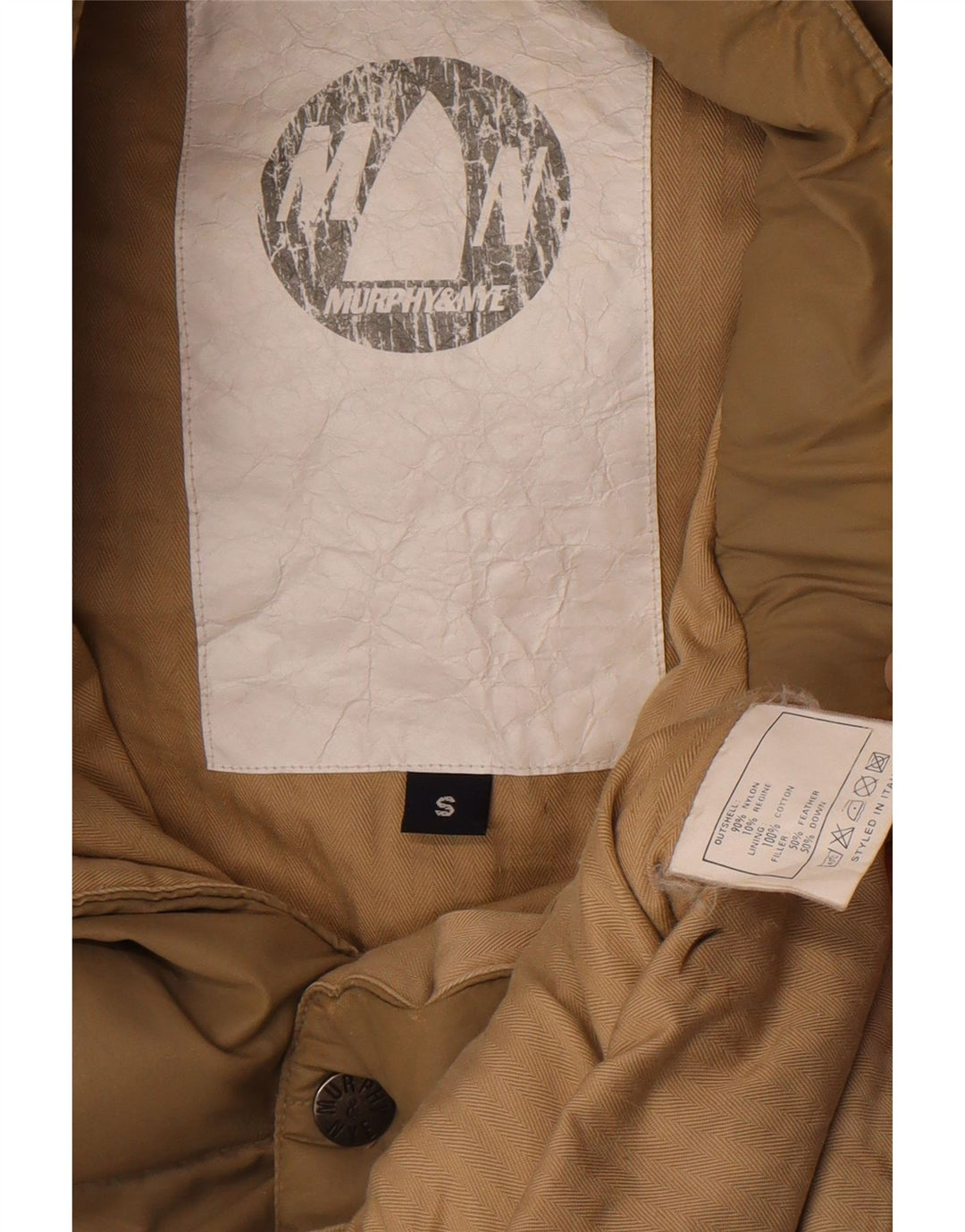 Murphy & Nye Mens Padded Gilet UK 36 Small Beige Nylon