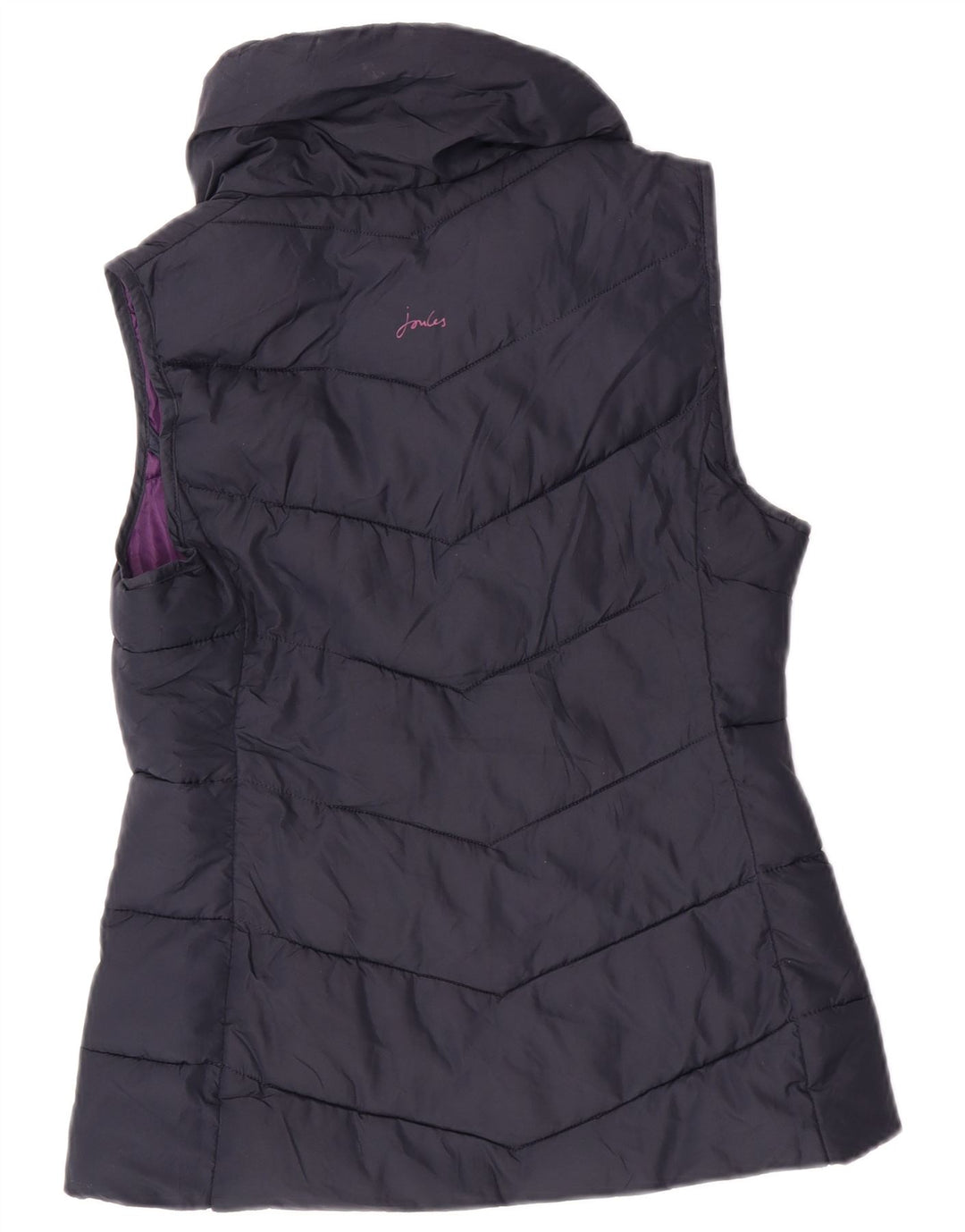 Joules Womens Padded Gilet UK 10 Small Navy Blue Polyester