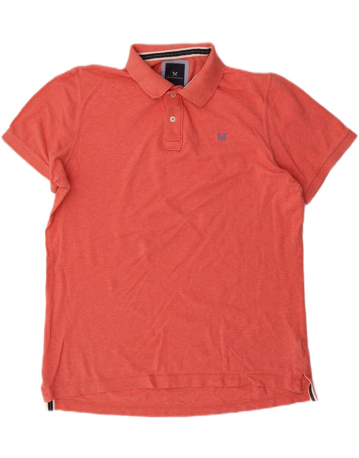 CREW CLOTHING Mens Polo Shirt Large Orange Cotton