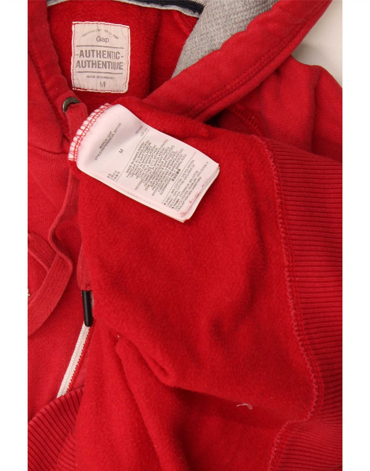 Gap Mens Graphic Hoodie Jumper Medium Red Cotton