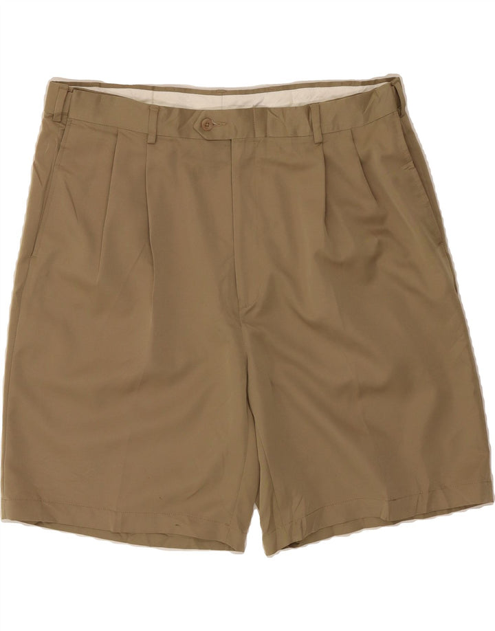 JOS A BANK Mens Pegged Chino Shorts W38 XL Brown Polyester Vintage Jos A Bank and Second-Hand Jos A Bank from Messina Hembry 
