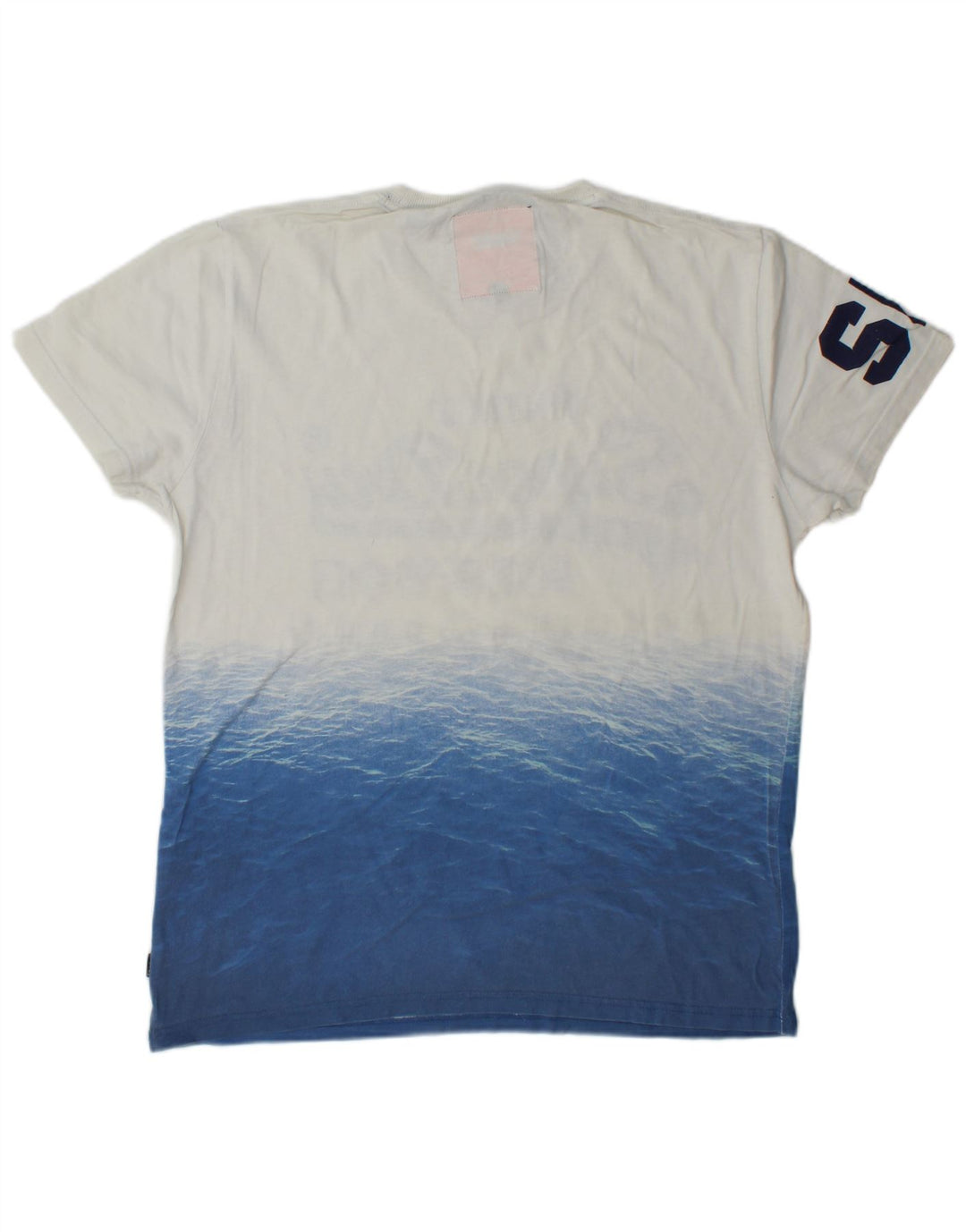 Superdry Mens Graphic T-Shirt Top Large White Colourblock Cotton