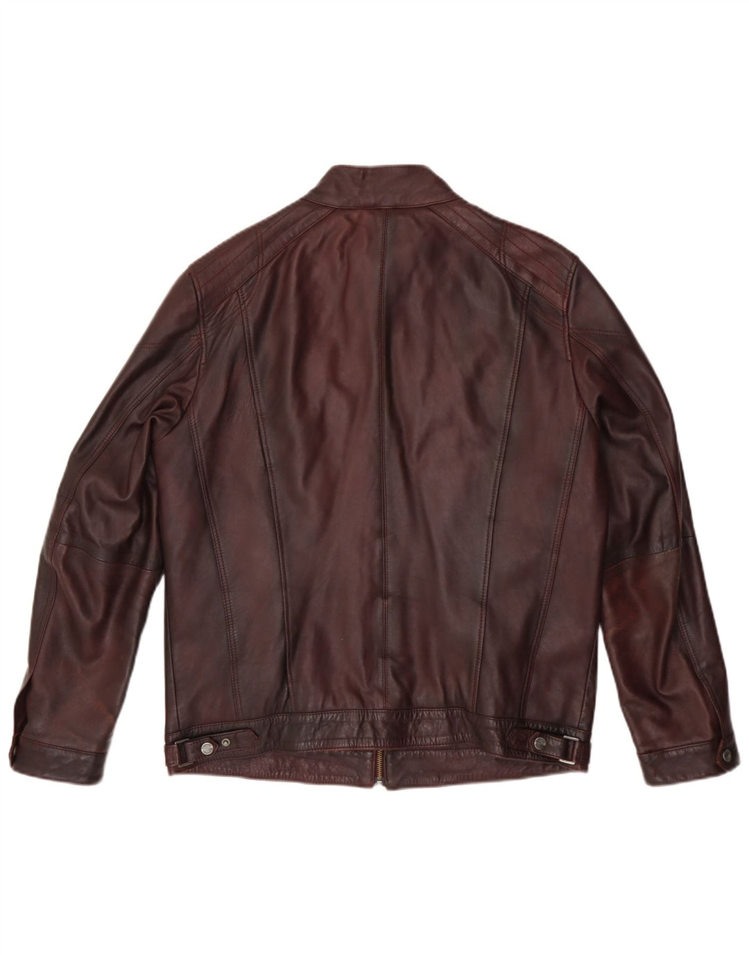 Derimod Expo Womens Biker Jacket UK 14 Large Burgundy Leather