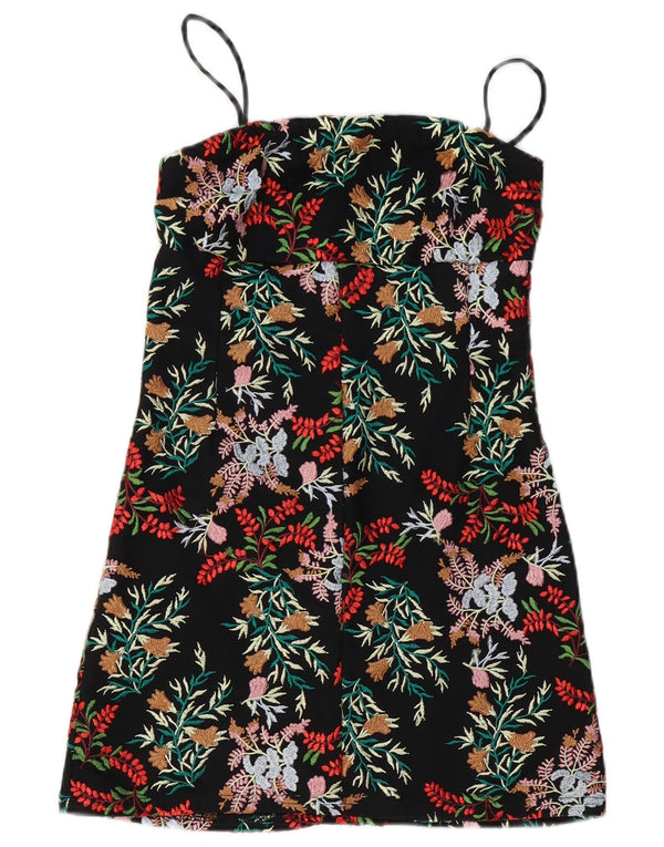 PINS AND NEEDLES Womens Slip Dress UK 8 Small Black Floral