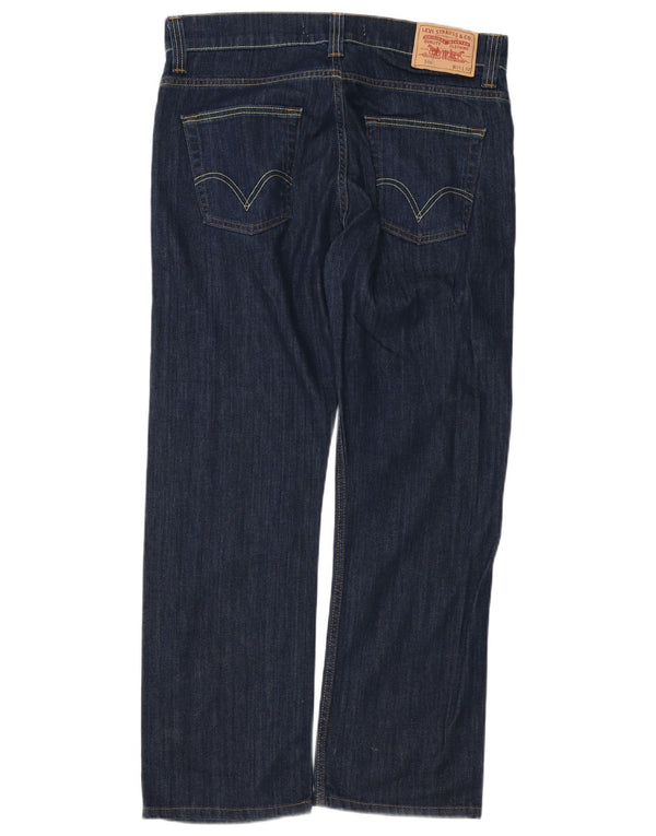 Levi's Mens 506 Straight Jeans W34 L28 Navy Blue Cotton