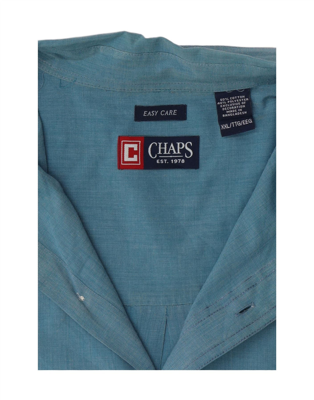CHAPS Mens Big & Tall Shirt 2XL Blue Cotton
