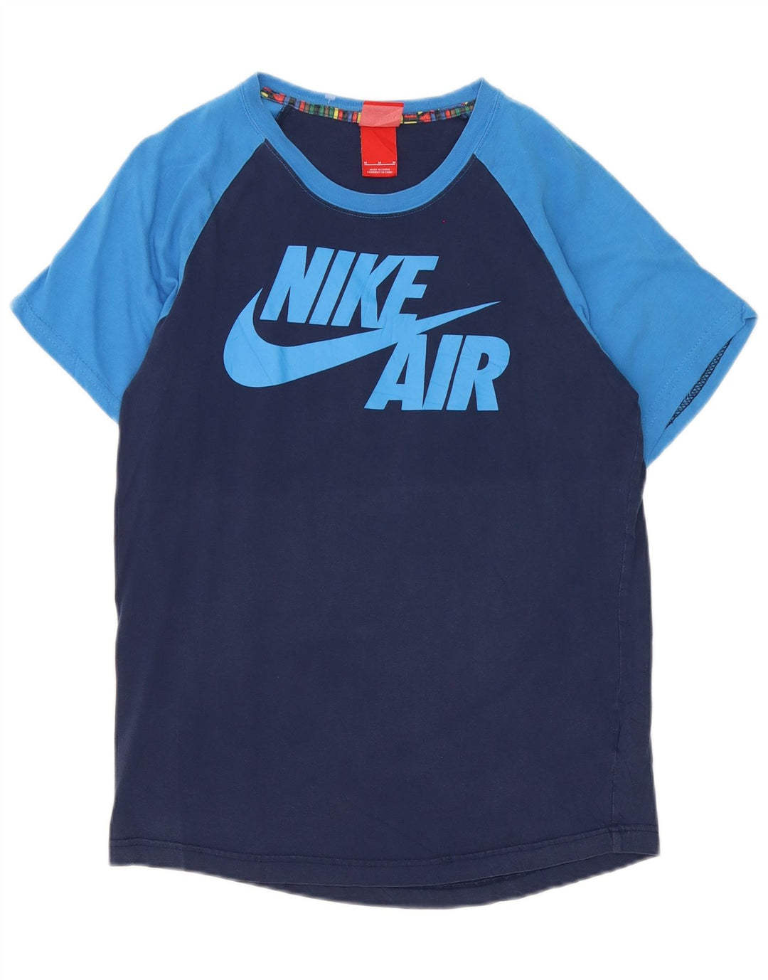 Nike Mens Graphic T-Shirt Top Medium Navy Blue Colourblock Cotton