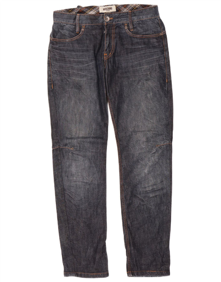 Moschino Mens Slim Jeans W31 L32 Navy Blue Cotton