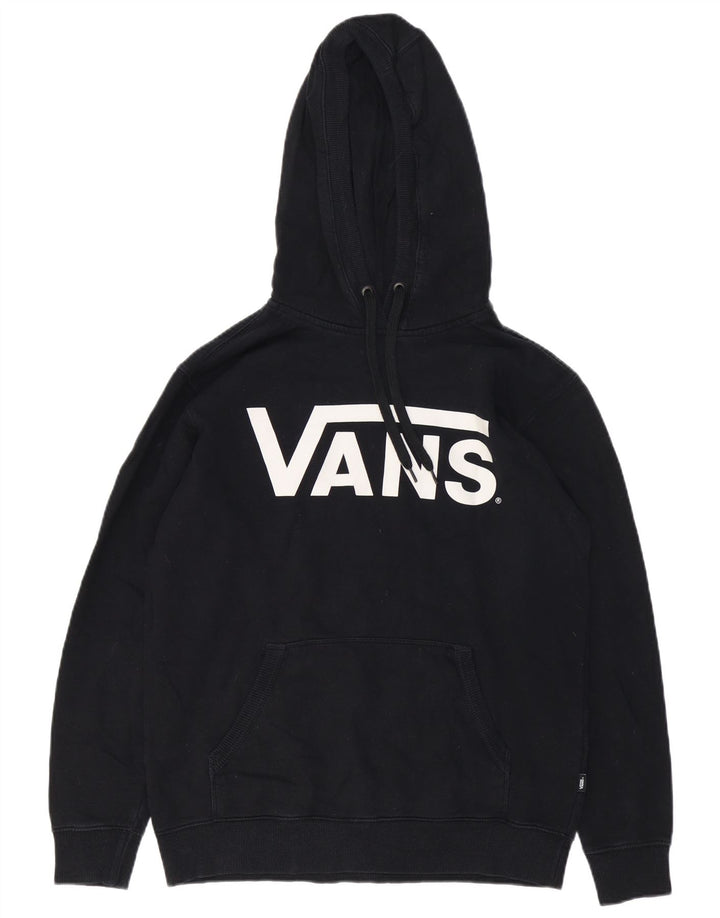 Vans Mens Graphic Hoodie Jumper Small Black Cotton