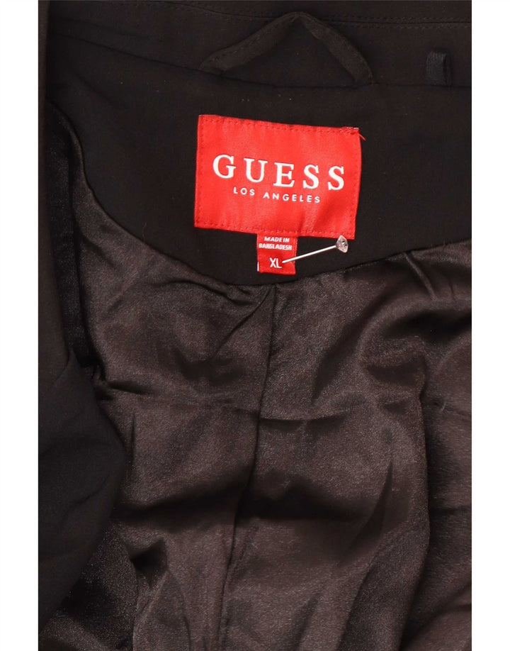 Guess Womens Overcoat UK 18 XL Black Polyester